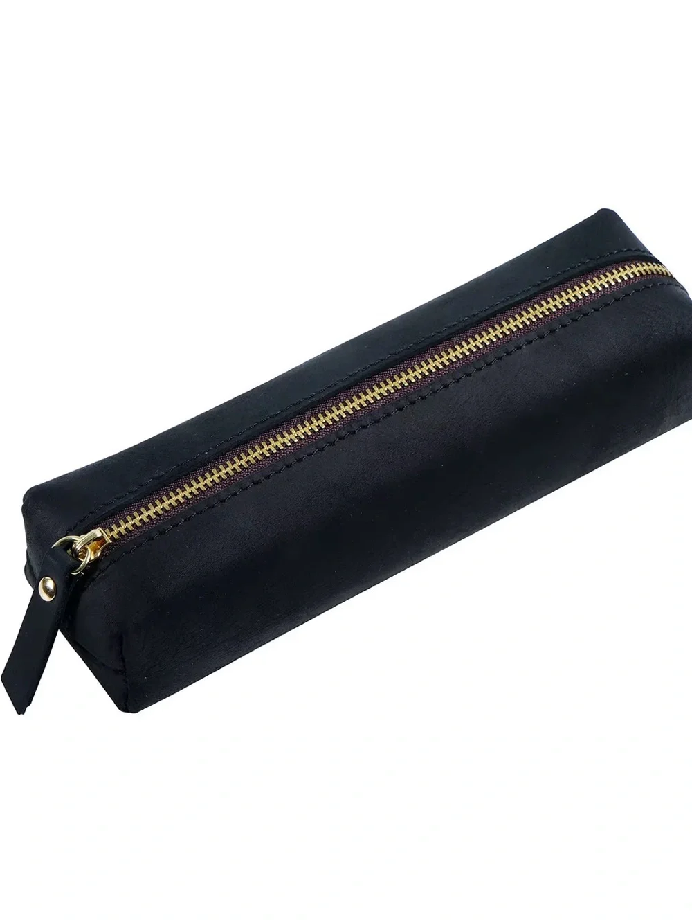 Brown Cowhide Leather Travel Pen/Pencil Pouch